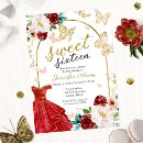 Search for red sweet 16 invitations Floral