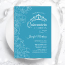 Search for aqua quinceanera invitations Diamonds