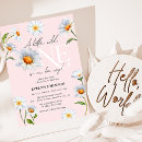 Search for daisy baby girl shower invitations Modern