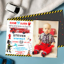 Search for firefighter party invitations Fire engine
