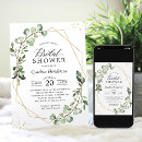 Search for eucalyptus geometric bridal shower invitations Foliage