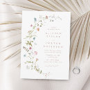 Search for dusty blue and pink wedding invitations Colourful wild flower blossom