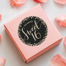 Search for gold glitter birthday stickers Sweet 16
