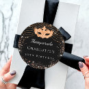 Search for black masquerade party stickers Black and gold