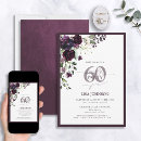 Search for purple 60th birthday invitations Watercolor