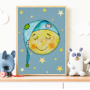 Search for moon and stars nursery art Cute