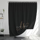 Search for black and gold shower curtains Monogrammed