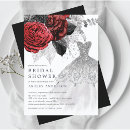 Search for red and silver bridal shower invitations Bride