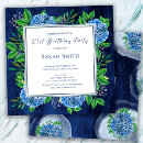 Search for blue hydrangea birthday invitations Elegant