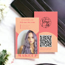 Search for peach business cards Qr code