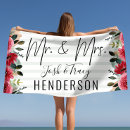Search for bride and groom beach towels Just married