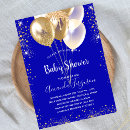 Search for royal blue baby shower invitations Gold