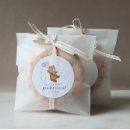 Search for gender reveal round stickers Teddy bear