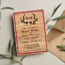 Search for floral antler wedding invitations Wood
