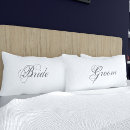 Search for bride groom pillowcases Typography