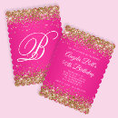 Search for hot pink and gold birthday invitations For her
