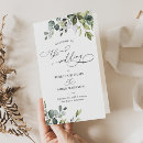 Search for greenery wedding programs Watercolor eucalyptus