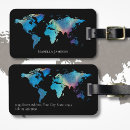 Search for world map luggage tags Stylish
