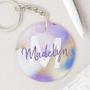 Search for watercolour round key rings Purple