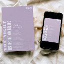 Search for lavender rehearsal dinner invitations The night before