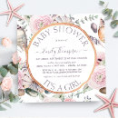 Search for sea shells square invitations Nautical