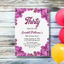 Search for purple 30th birthday invitations Flower