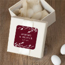 Search for rustic floral wedding stickers Burgundy