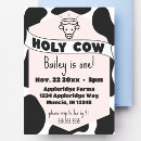 Search for cow print invitations Holy cow i'm one