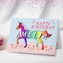 Search for rainbow unicorn birthday cards Pink