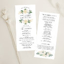 Search for green gold wedding programs Watercolor flowers