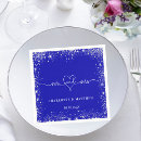 Search for royal blue wedding napkins Silver glitter