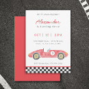 Search for vintage race car invitations Red