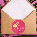Search for thank you flamingo round stickers Tropical