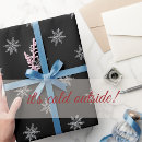 Search for black snowflake wrapping paper Black and white