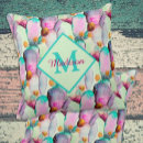 Search for teal and yellow cushions Monogrammed