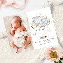 Search for elephant birth announcement cards Floral