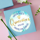 Search for turquoise and gold stickers Quinceañera