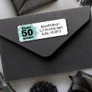 Search for black and teal return address labels 50 and fabulous