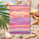 Search for sunset birthday invitations Pink