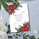 Search for red christmas wedding invitations Poinsettia