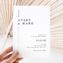 Search for simple white wedding invitations Stylish and chic