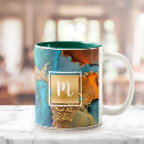Search for gold and turquoise mugs Watercolor