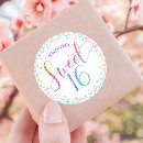 Search for glitter confetti stickers Sweet 16