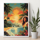Search for vintage beach girl posters Retro