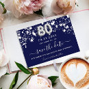 Search for 80th birthday save the dates Navy blue