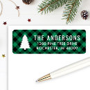 Search for black gingham return address labels Modern