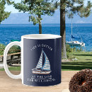 Search for boating life mugs Navy blue and white