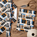 Search for blue and orange wrapping paper Happy birthday