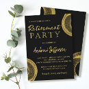 Search for black and gold retirement invitations Women