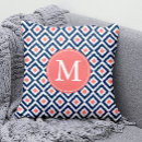 Search for navy blue and coral cushions Pattern
